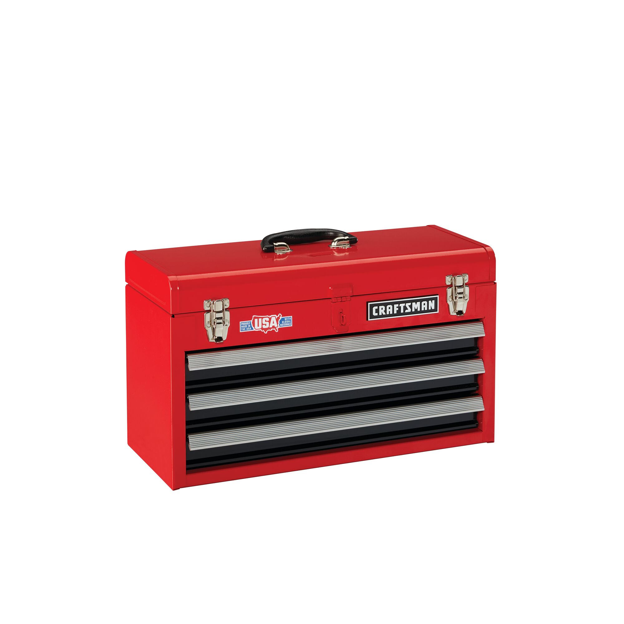 20 in. Wide 3 Drawer Metal Tool Box With Ball Bearing Drawers