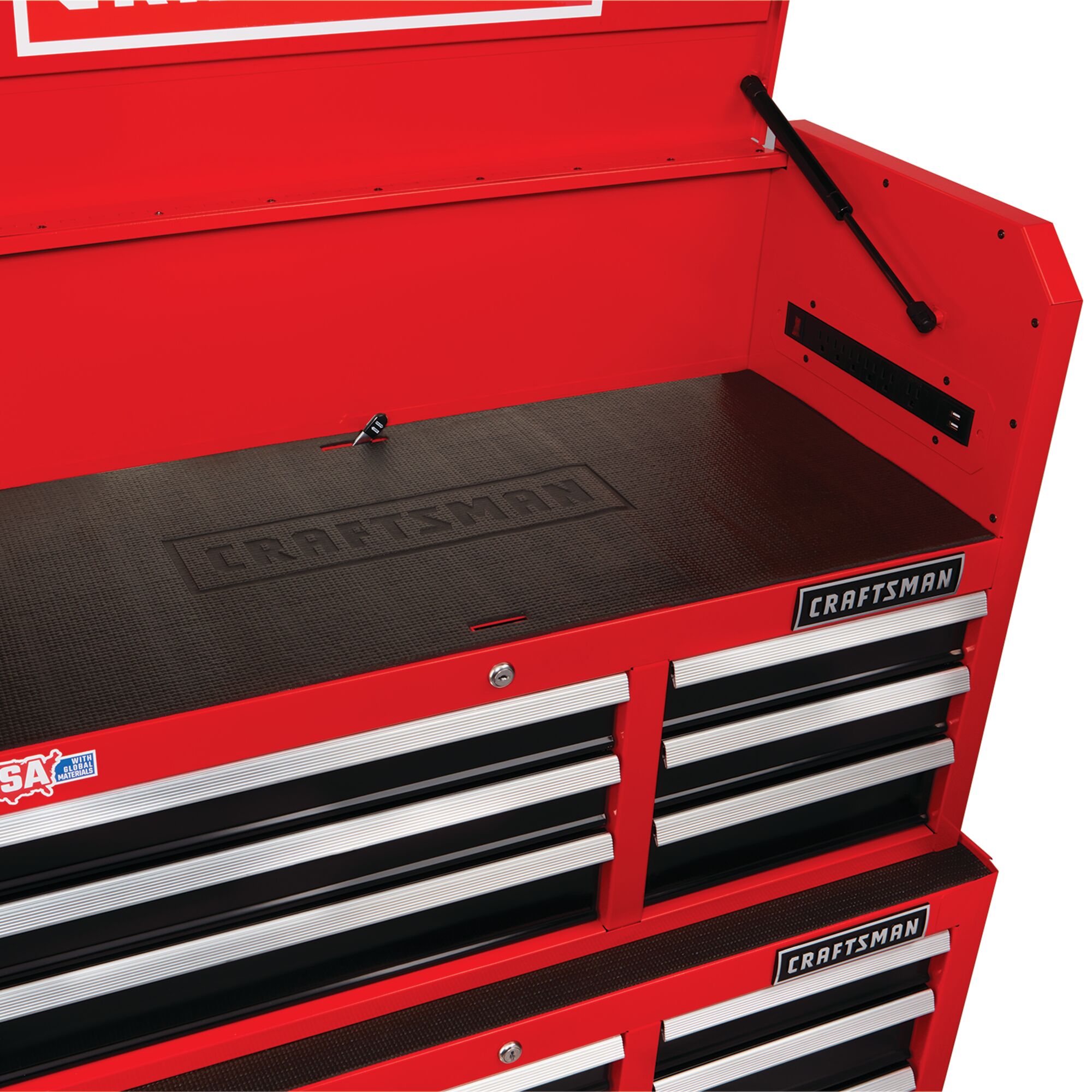 2000 Series 52 in. Wide 8 Drawer Tool Chest Red Black CRAFTSMAN