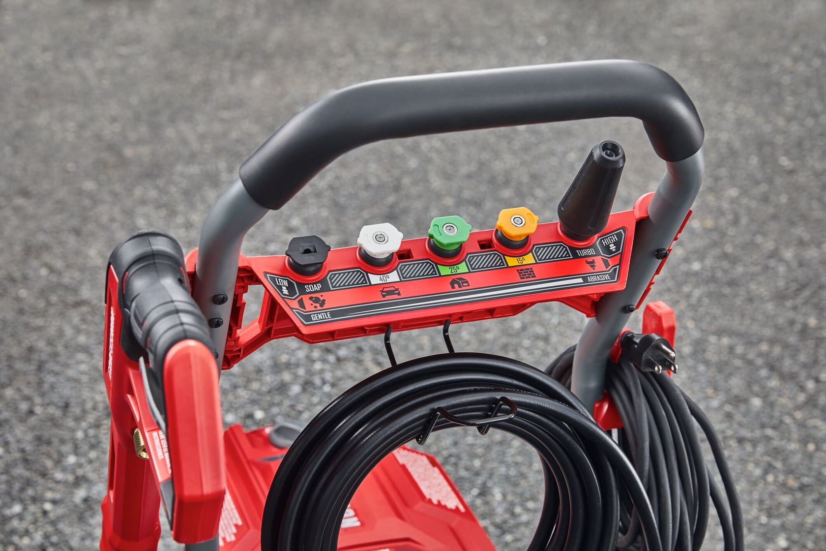 CRAFTSMAN 2800 Pressure Washer showing onboard storage