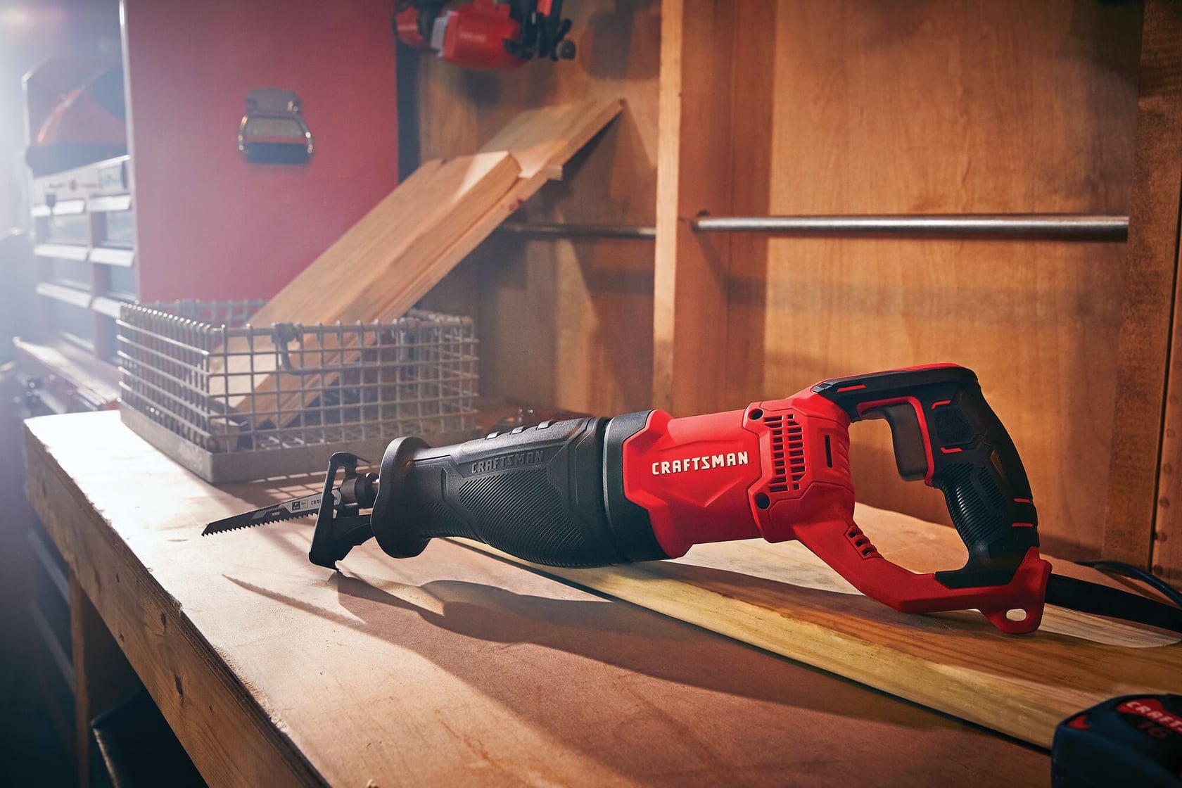 7 dot 5 amp reciprocating saw at a work place.