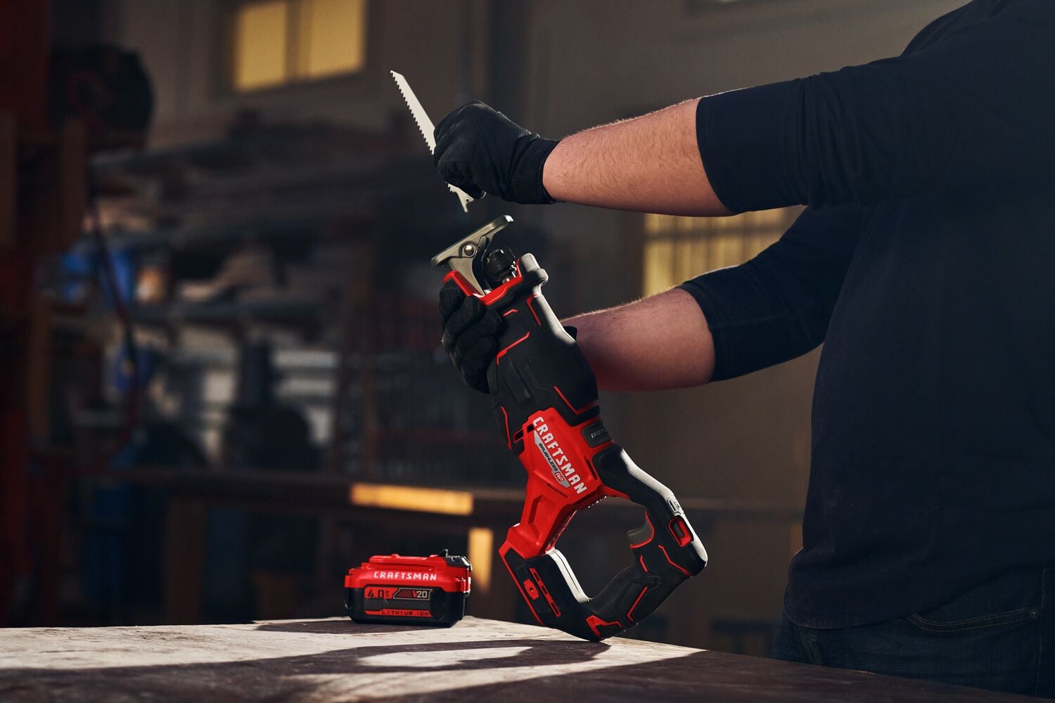 View of CRAFTSMAN Reciprocating Saw  being used by consumer