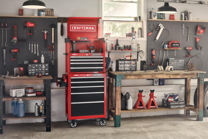 26 inch 5 drawer rolling tool cabinet with 5 drawer tool chest on top.