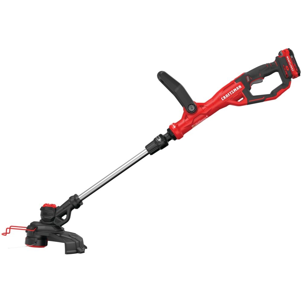 Craftsman cordless string trimmer CMST900 white background beauty shot side angle