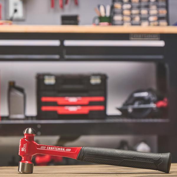 CRAFTSMAN Steel Ball Peen Hammer (16 oz) in garage environment