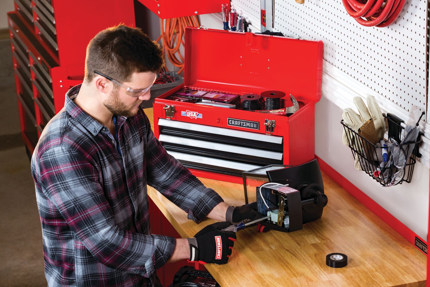 View of CRAFTSMAN Bench & Stationary: Workbench  being used by consumer