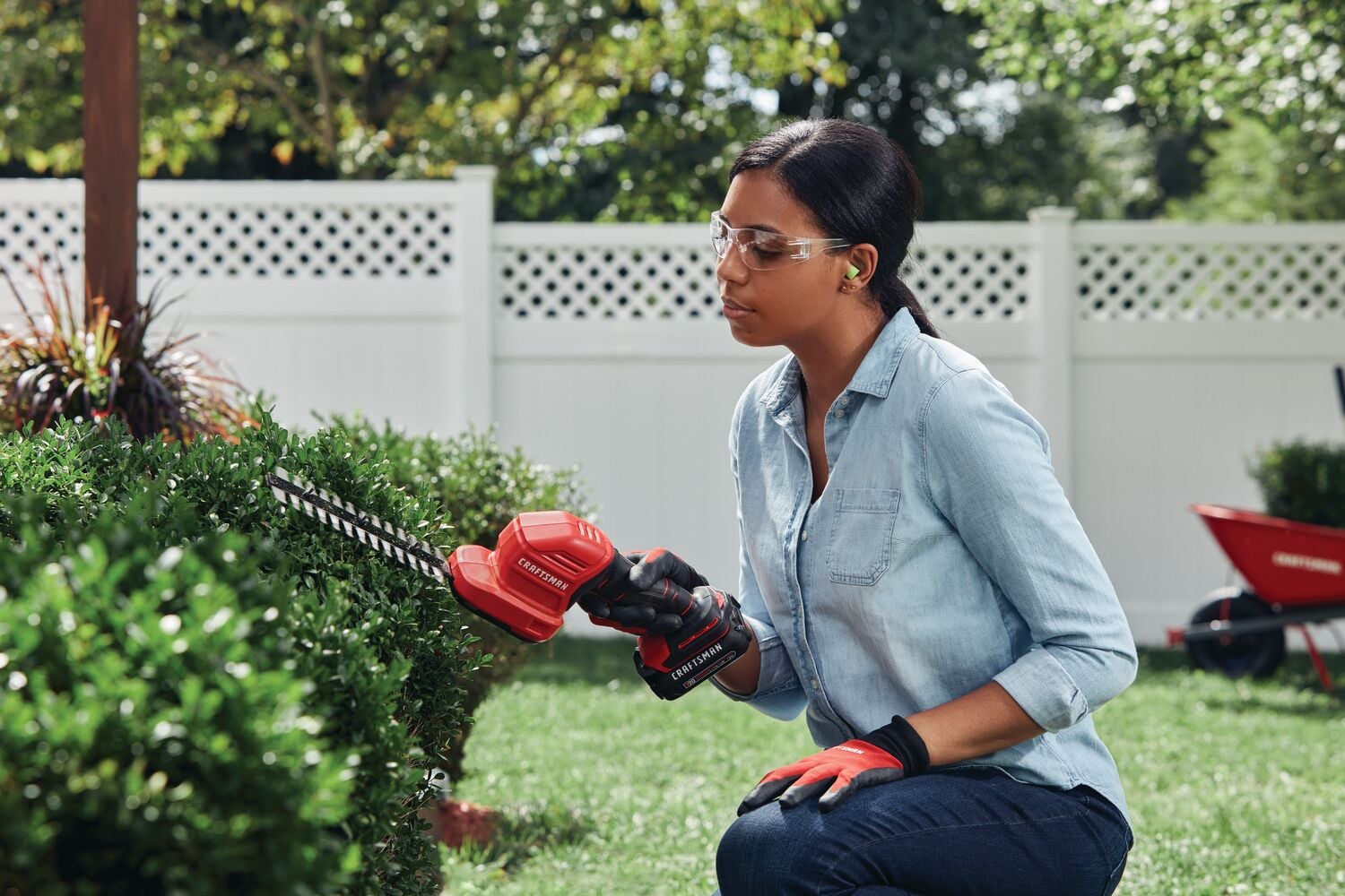 View of CRAFTSMAN Hedge Trimmers being used by consumer