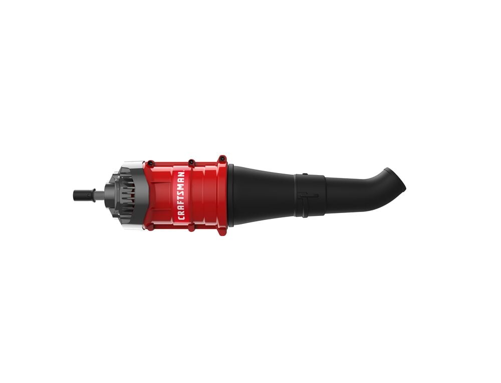 Craftsman CMZAS7JCB 41AJCB-C949 accessoire souffleur vue latérale, boîtier rouge et noir sur fond blanc.