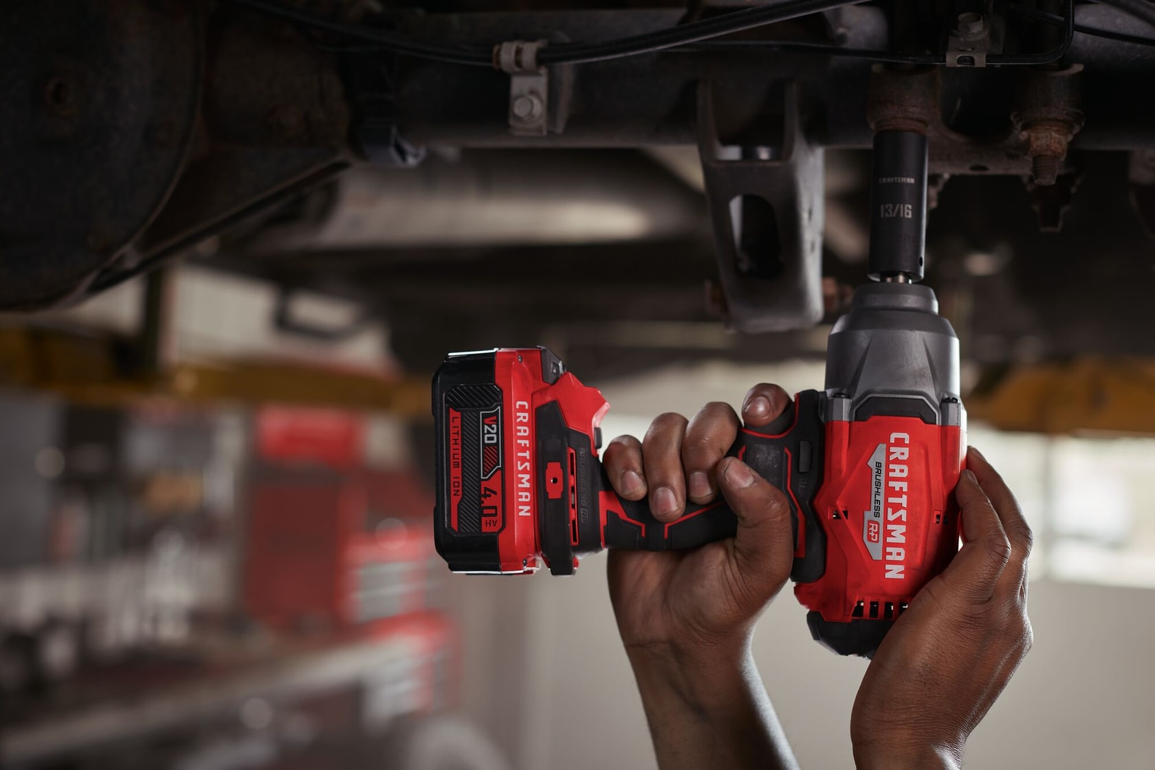 V20 BRUSHLESS RP High Torque Impact Wrench in use