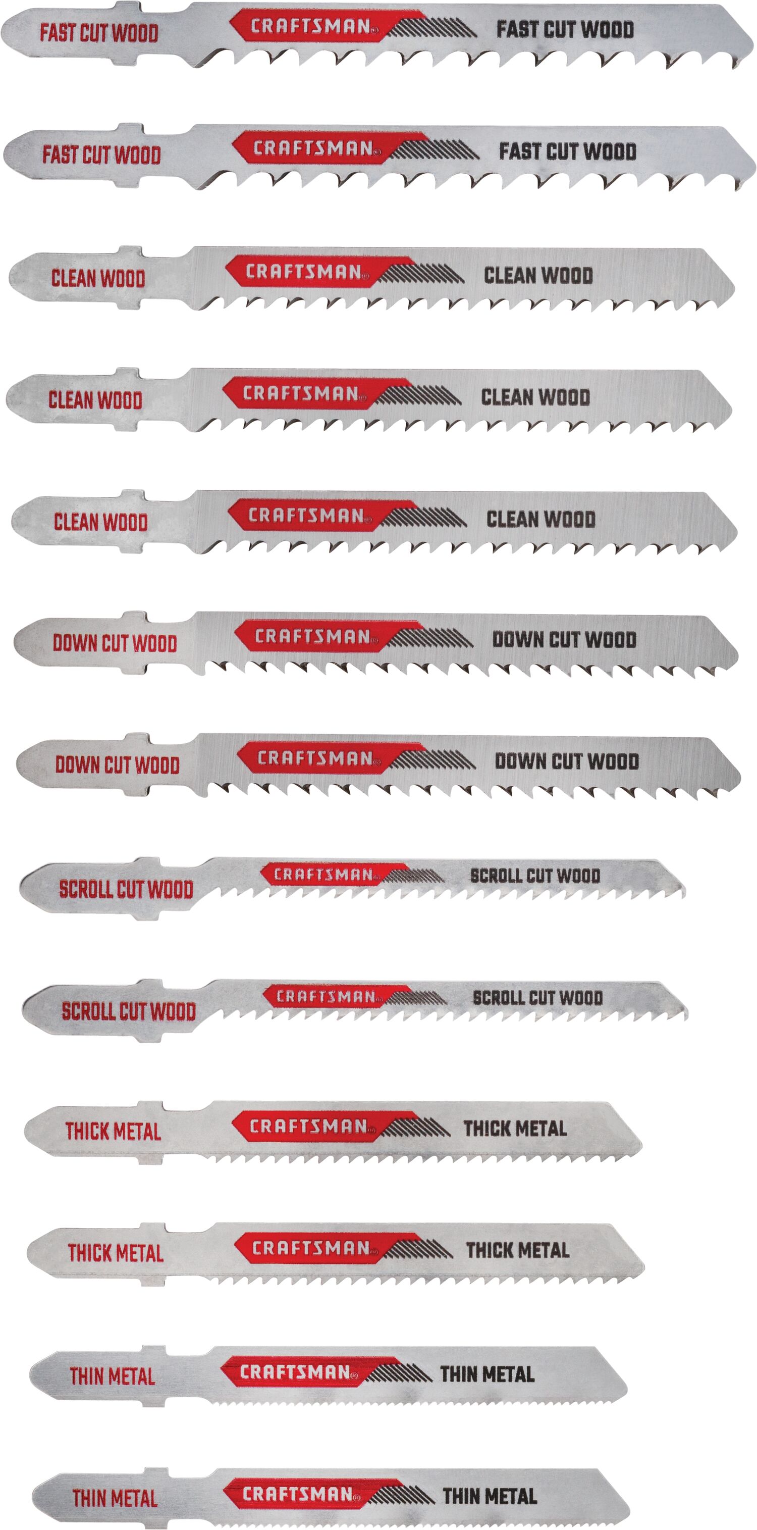 13 pack set t shank high carbon steel jigsaw blade set.